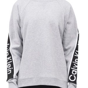 Calvin Klein Logo Tape Grey Crew Neck Sweatshirt